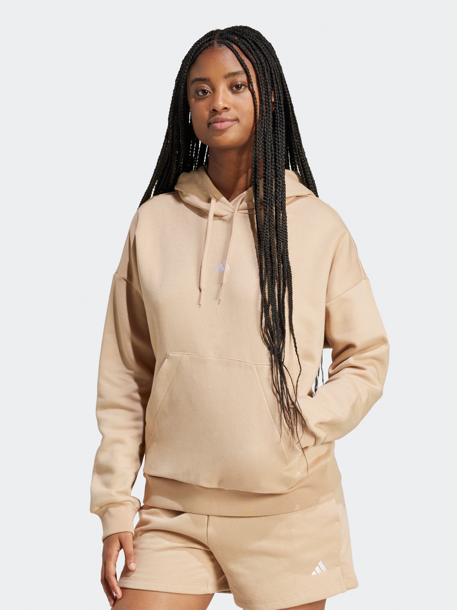 Толстовка женская Adidas W SL FC HD бежевая JV7310 изображение 2