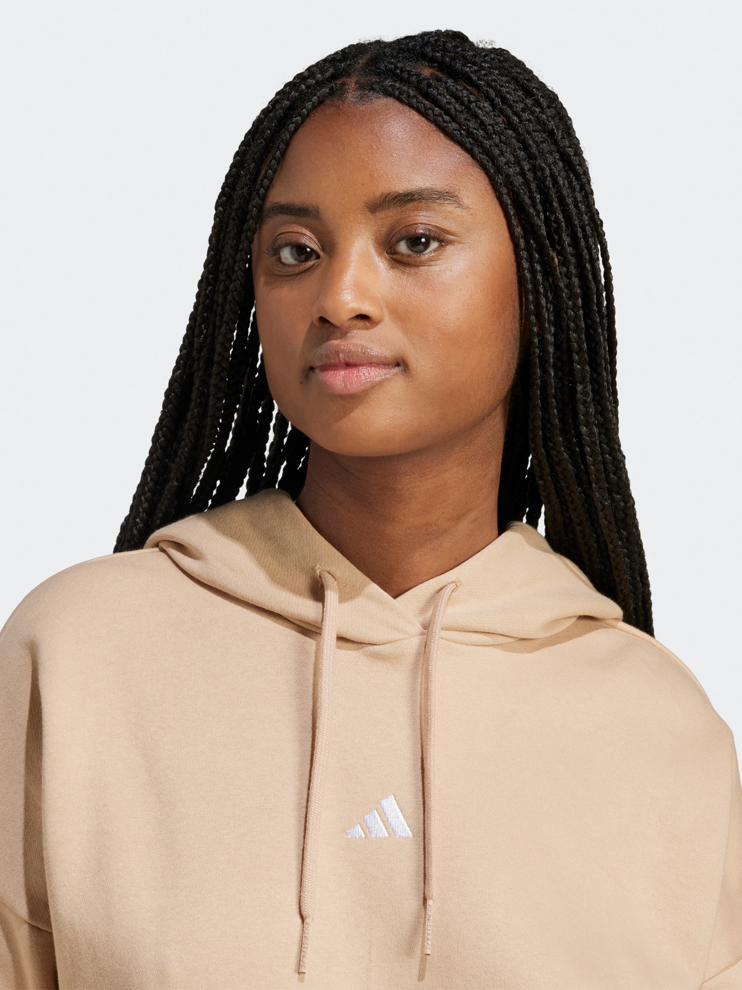 Толстовка женская Adidas W SL FC HD бежевая JV7310 изображение 5