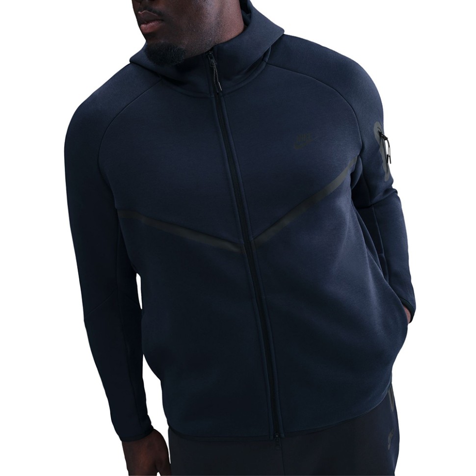 Толстовка чоловіча Nike M NK TCH FLC FZ WR HOODIE темно-синя HV0949-451 изображение 1 Толстовка чоловіча Nike M NK TCH FLC FZ WR HOODIE темно-синя HV0949-451 изображение 1