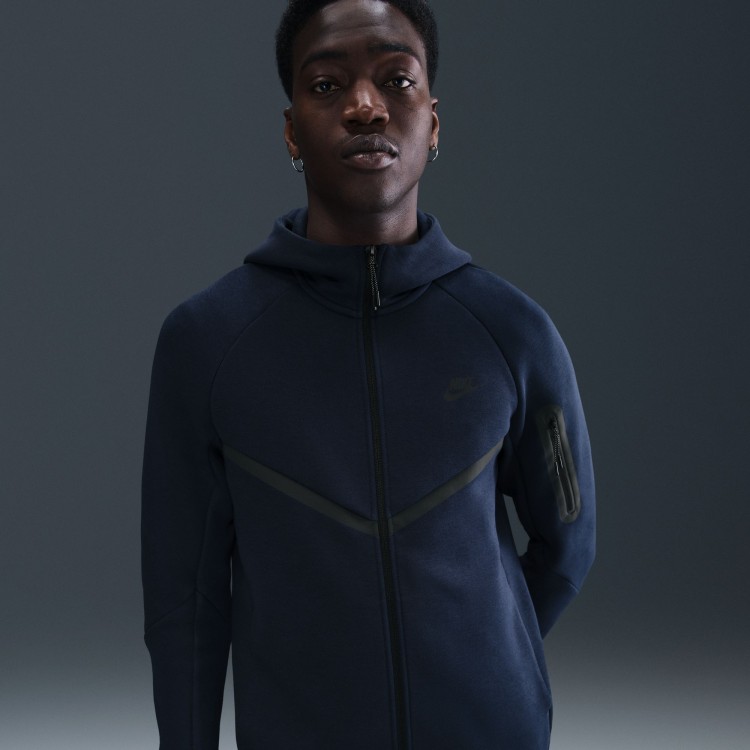 Толстовка чоловіча Nike M NK TCH FLC FZ WR HOODIE темно-синя HV0949-451 изображение 2 Толстовка чоловіча Nike M NK TCH FLC FZ WR HOODIE темно-синя HV0949-451 изображение 2