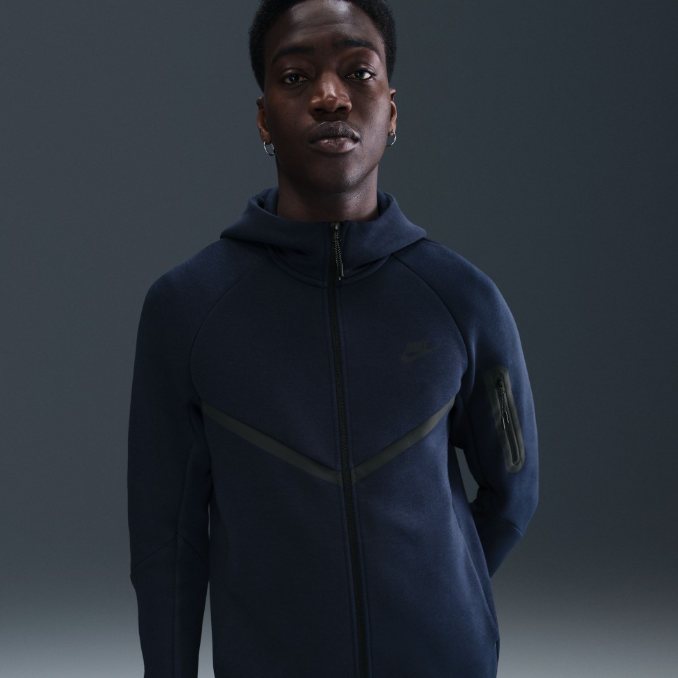 Толстовка чоловіча Nike M NK TCH FLC FZ WR HOODIE темно-синя HV0949-451 изображение 2 Толстовка чоловіча Nike M NK TCH FLC FZ WR HOODIE темно-синя HV0949-451 изображение 2