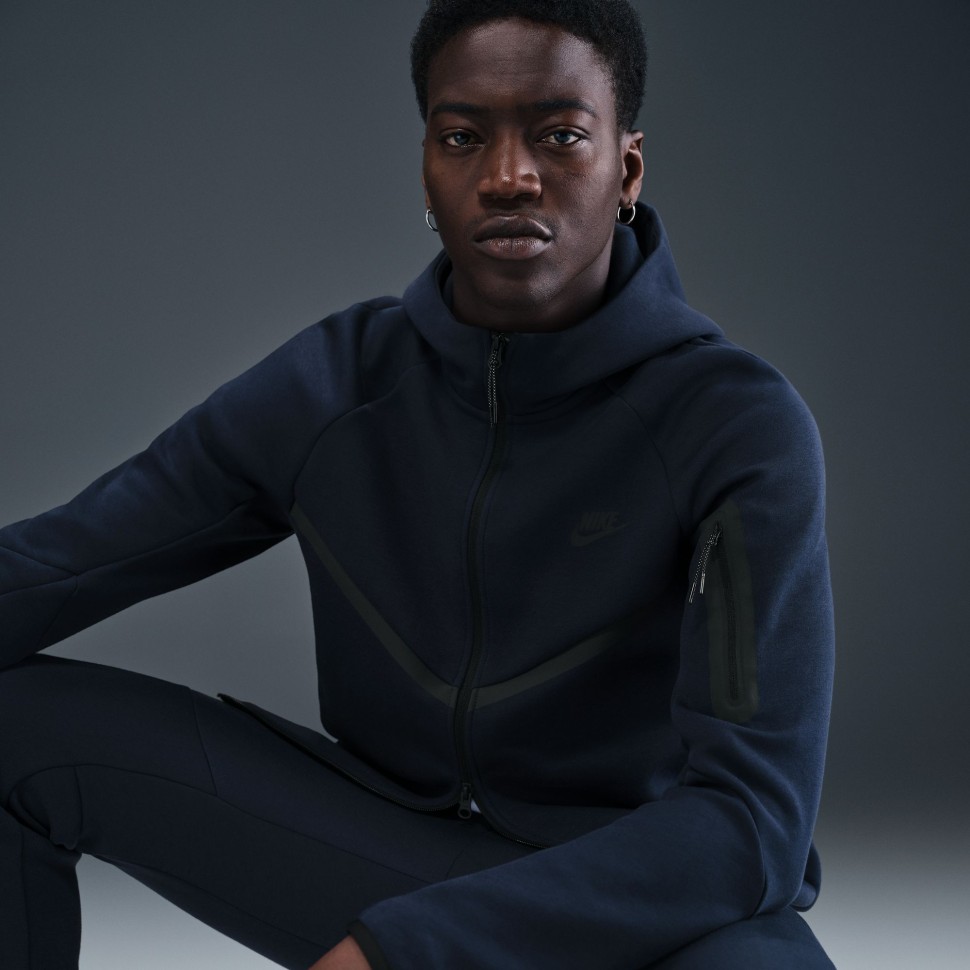 Толстовка чоловіча Nike M NK TCH FLC FZ WR HOODIE темно-синя HV0949-451 — фото 4