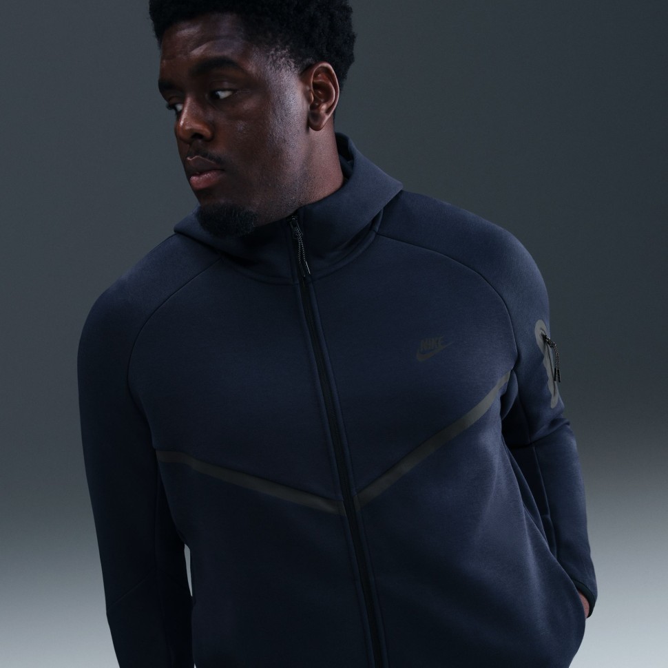 Толстовка чоловіча Nike M NK TCH FLC FZ WR HOODIE темно-синя HV0949-451 — фото 5
