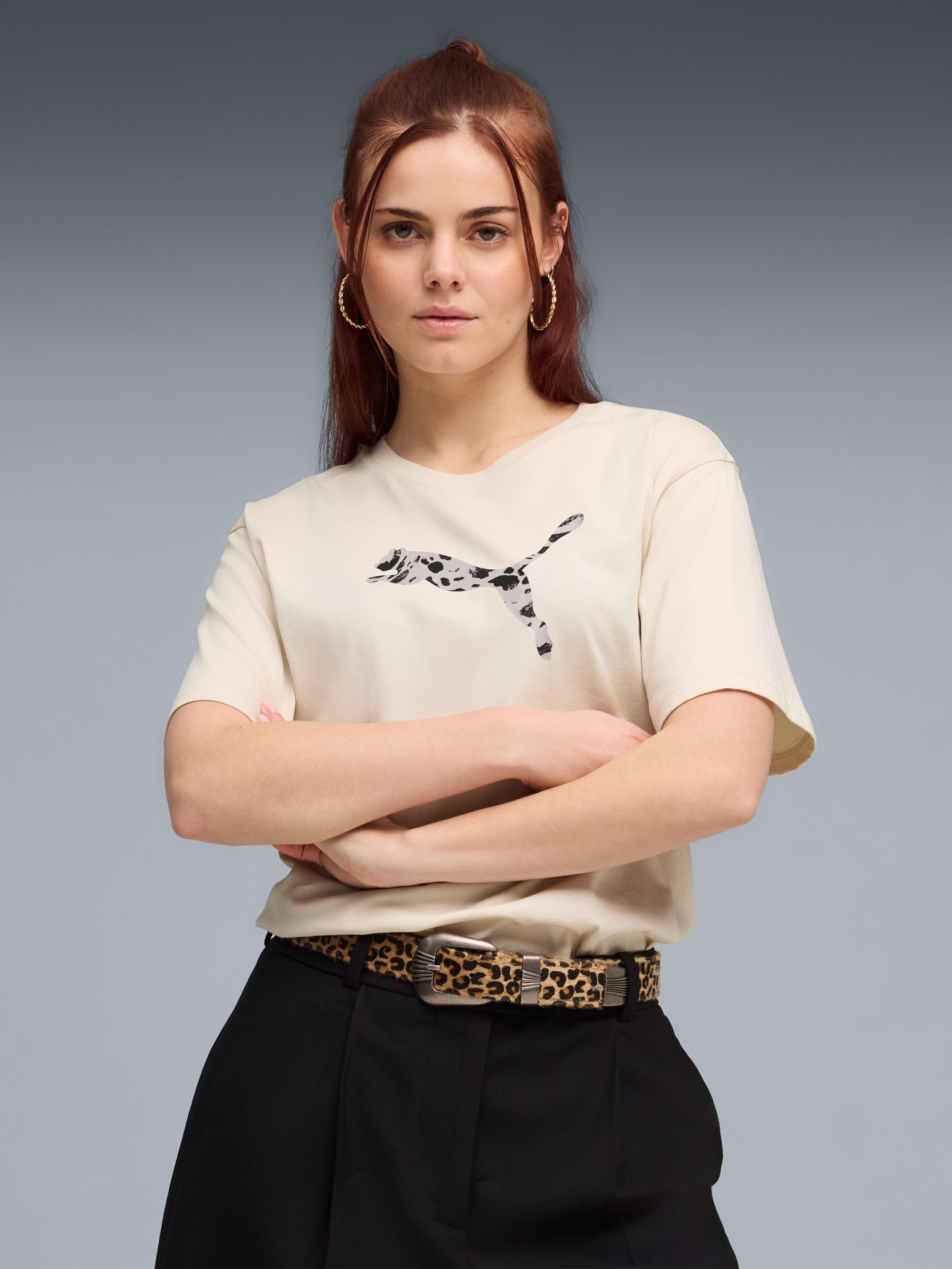 Футболка жіноча Puma ESS GRAPHIC Animal Relaxed Tee молочна 69182187 изображение 2