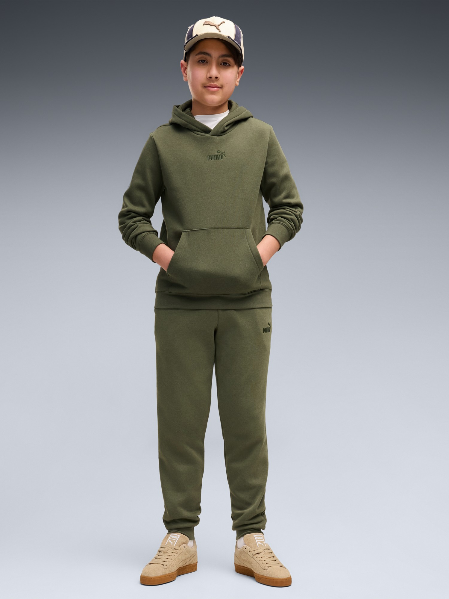 Толстовка детская Puma ESS Small No.1 Logo Centered Hoodie FL B хаки 69297686 изображение 4