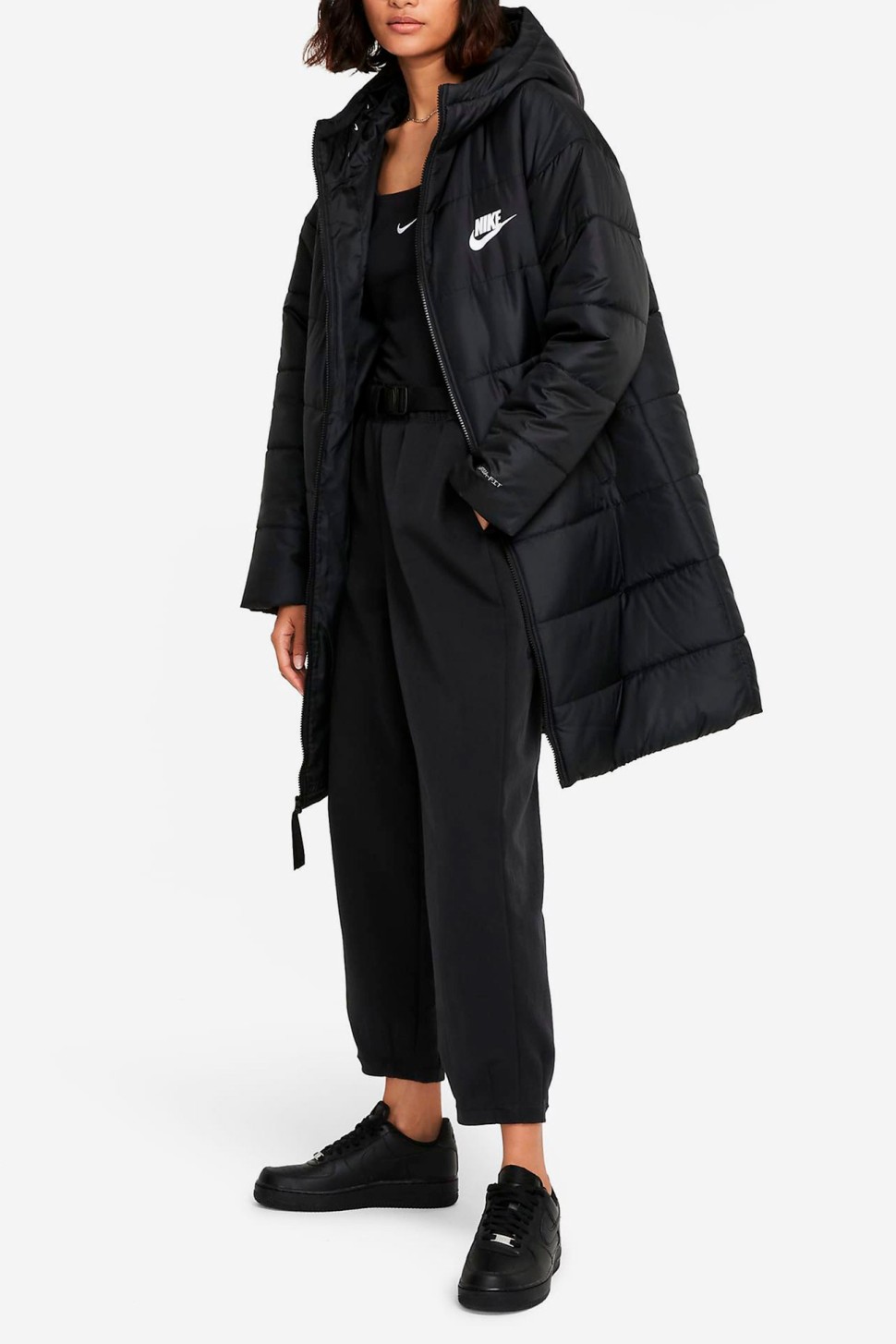 Куртка жіноча Nike W Nsw Tf Rpl Hd Parka чорна DJ6999-010 — фото 2