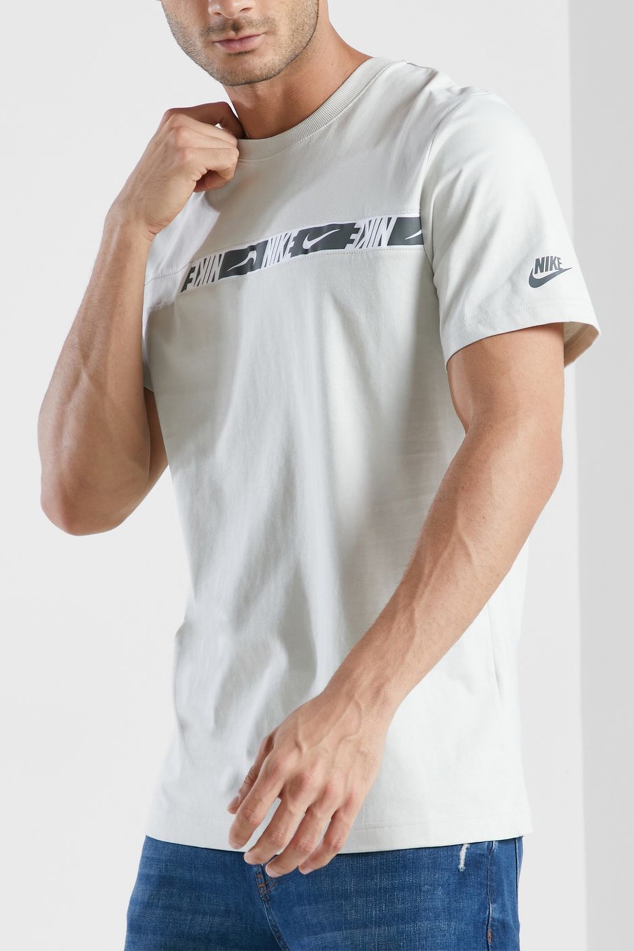 Футболка мужская Nike M Nsw Repeat Ss Top бежевая DM4675-072 изображение 2