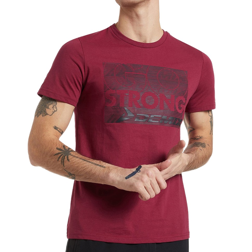 Футболка мужская Demix T-shirt бордовая 113627-R4 изображение 1
