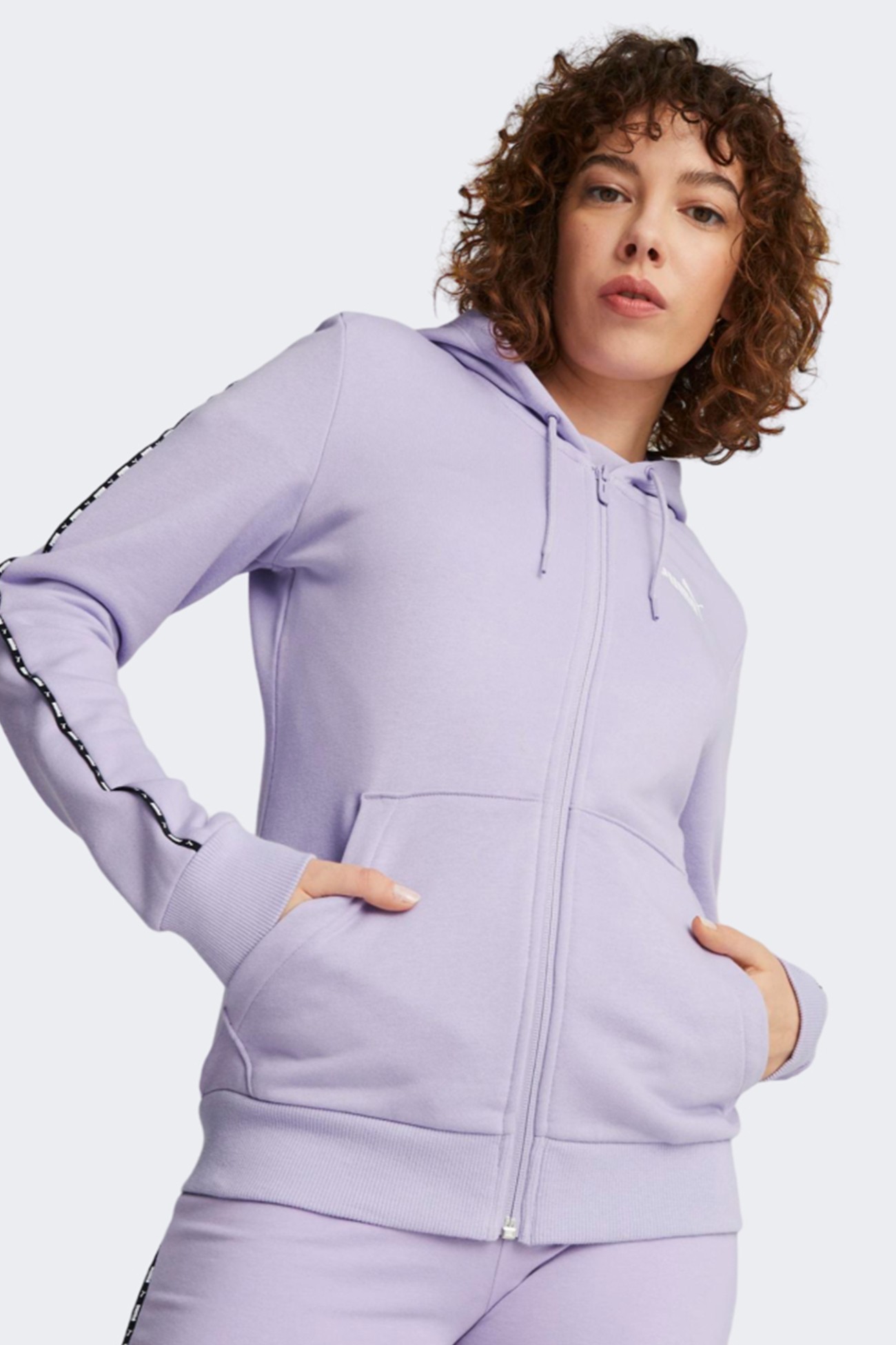 Толстовка женская Puma PUMA POWER Full-Zip Hoodie фиолетовая 67422625 изображение 2