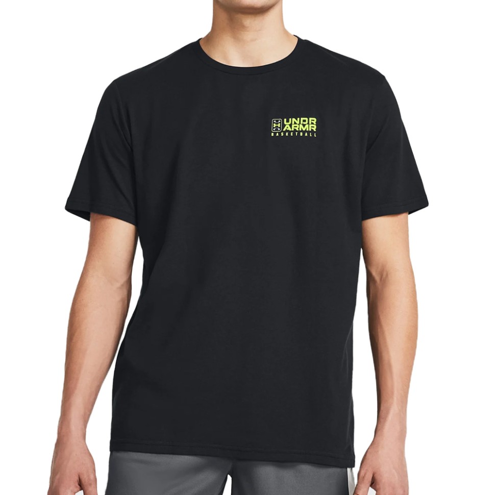 Футболка чоловіча Under Armour UA Bball Logo Court SS чорна 1382850-001 изображение 1