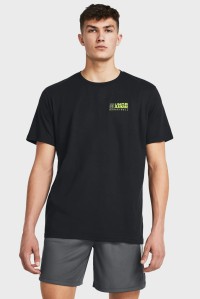 Футболка чоловіча Under Armour UA Bball Logo Court SS чорна 1382850-001 изображение 2
