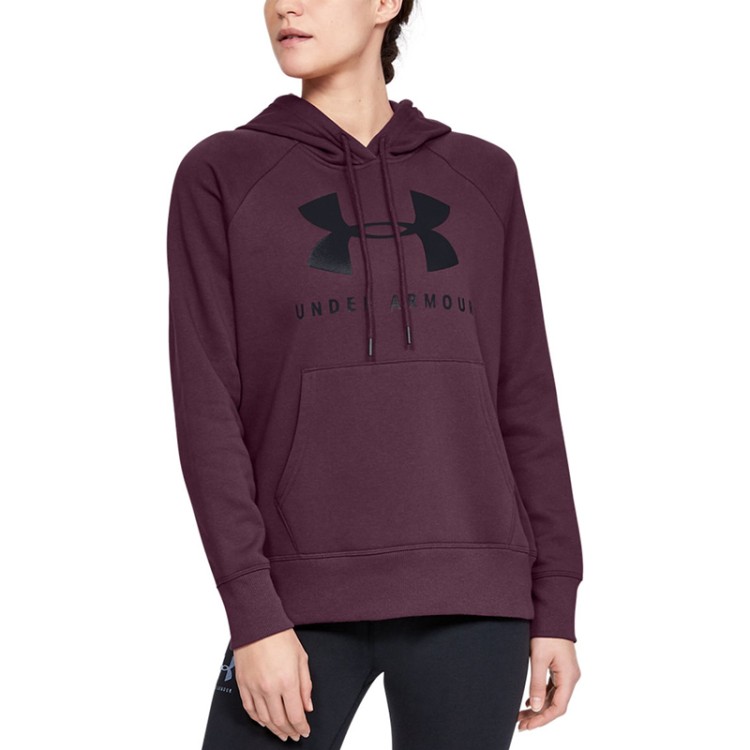 Толстовка жіноча Under Armour RIVAL FLEECE SPORTSTYLE GRAPHIC фіолетова 1348550-569 изображение 3
