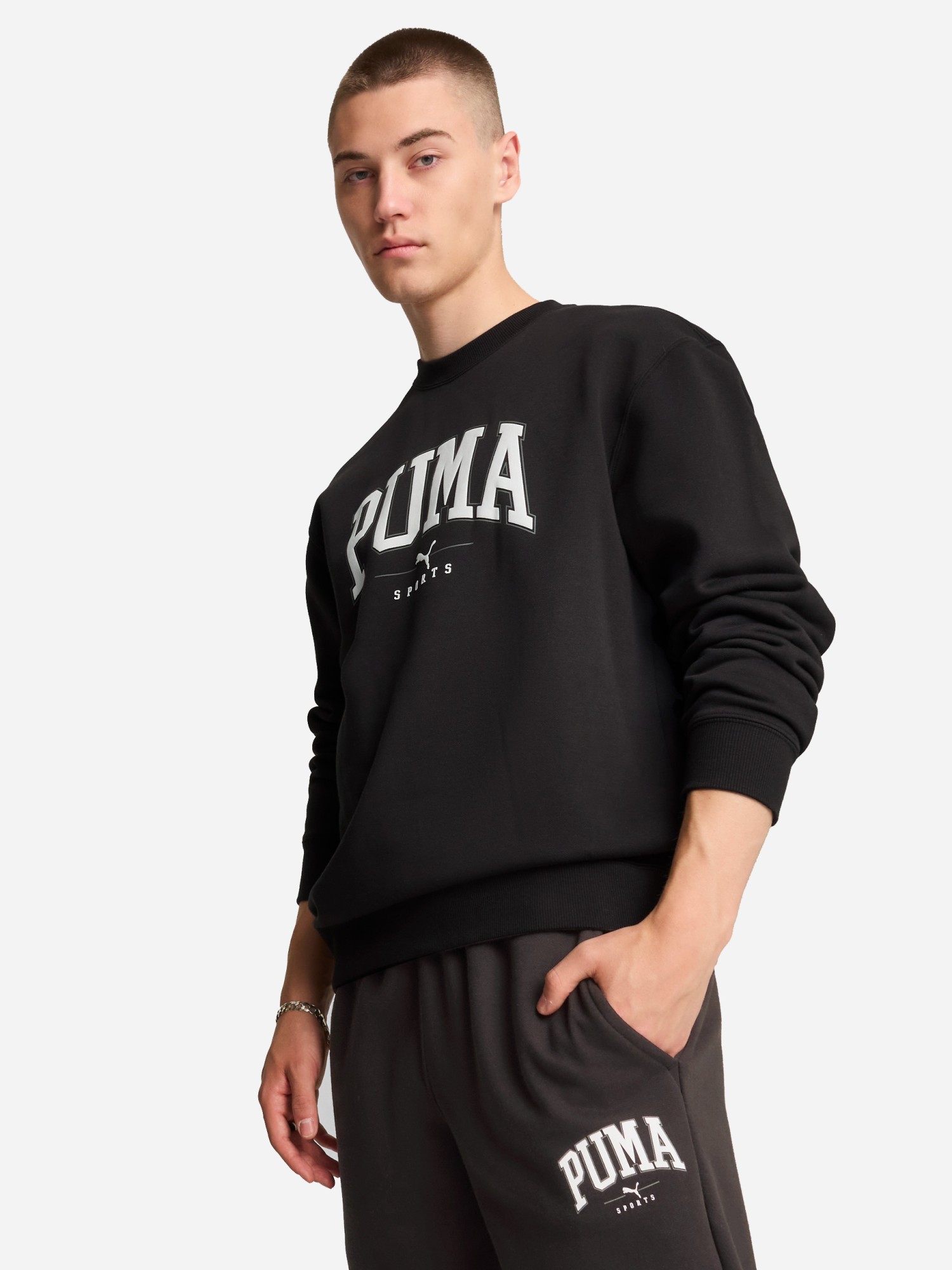 Толстовка мужская Puma PUMA SQUAD Crew FL черная 68179401 изображение 2