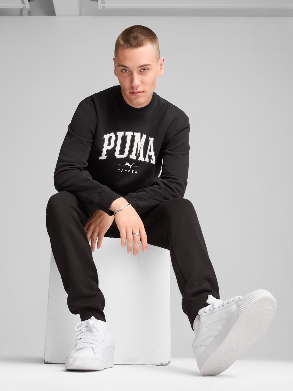 Толстовка чоловіча Puma PUMA SQUAD Crew FL чорна 68179401 — фото 4