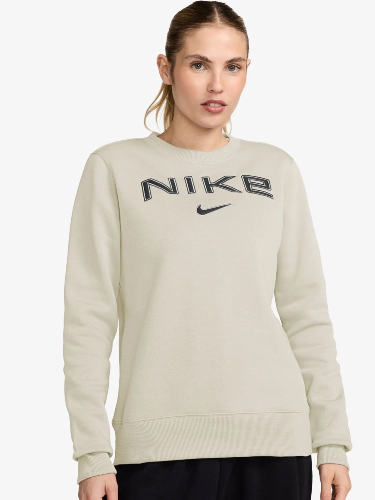 Толстовка жіноча Nike W NSW PHNX FLC STD LOGO CREW бежева HM9754-104 изображение 2