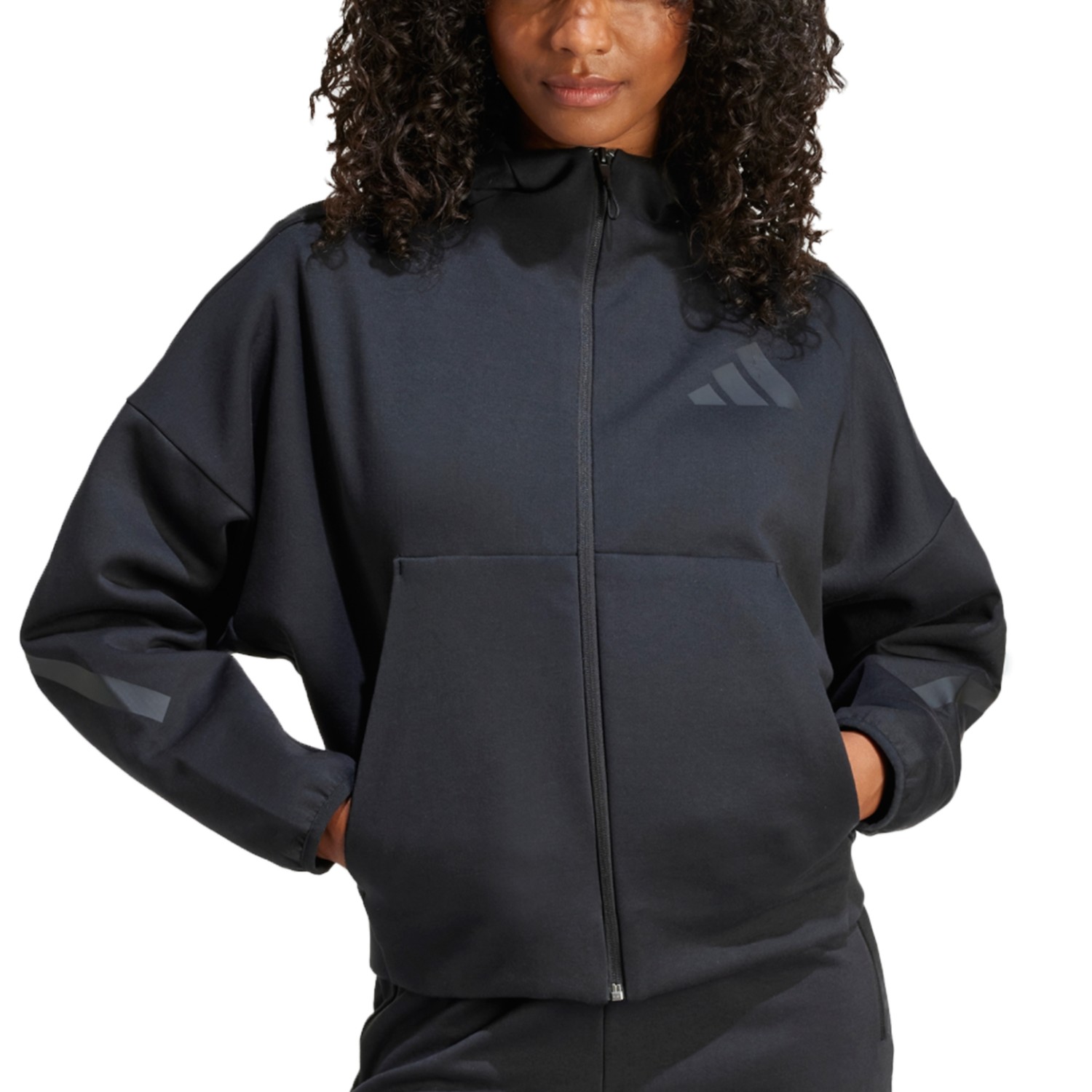 Толстовка женская Adidas W Z.N.E. FZ черная JE7848 изображение 1