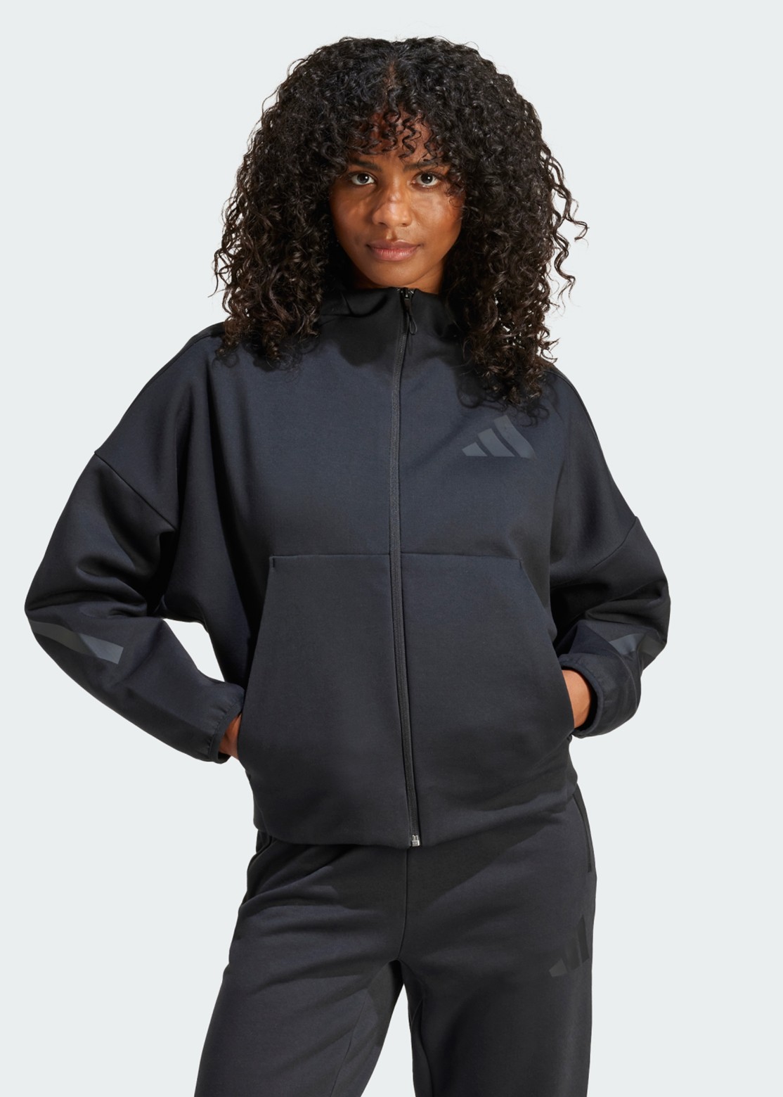 Толстовка женская Adidas W Z.N.E. FZ черная JE7848 изображение 2