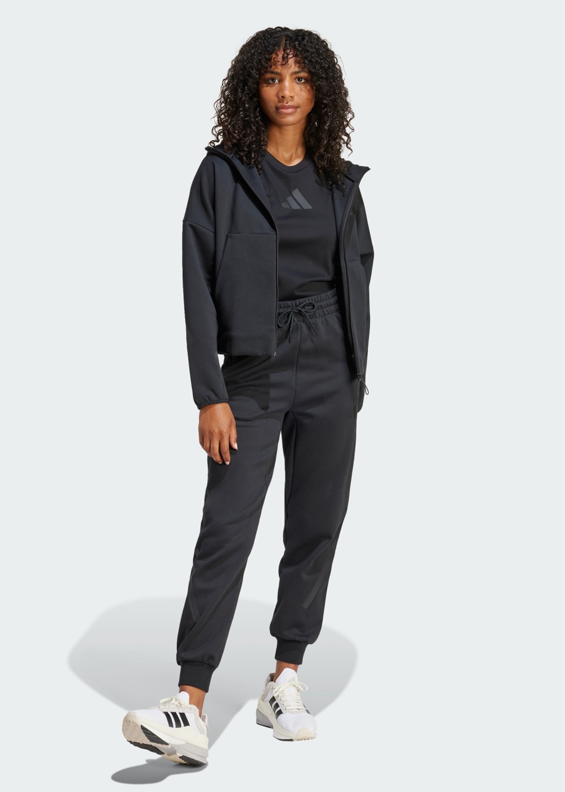 Толстовка женская Adidas W Z.N.E. FZ черная JE7848 изображение 5