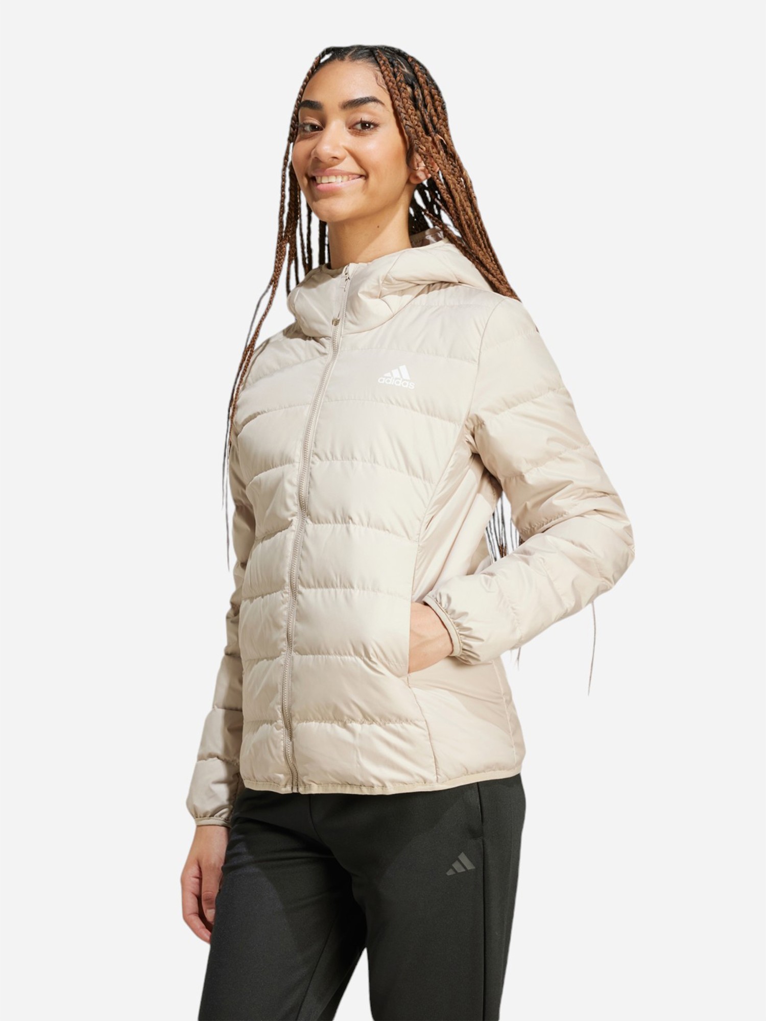 Куртка жіноча Adidas W ESS L D HO J бежева IX8930 изображение 2