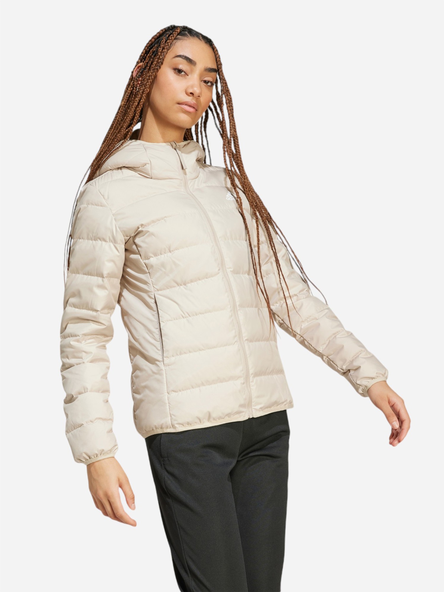 Куртка жіноча Adidas W ESS L D HO J бежева IX8930 изображение 4