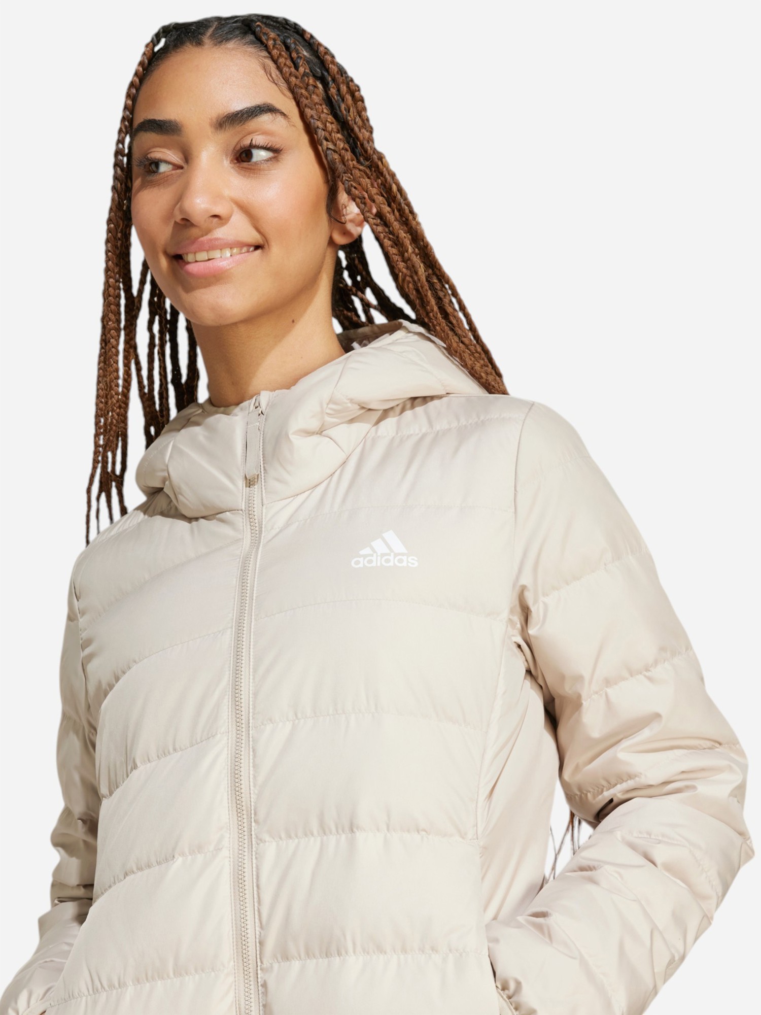 Куртка жіноча Adidas W ESS L D HO J бежева IX8930 изображение 5