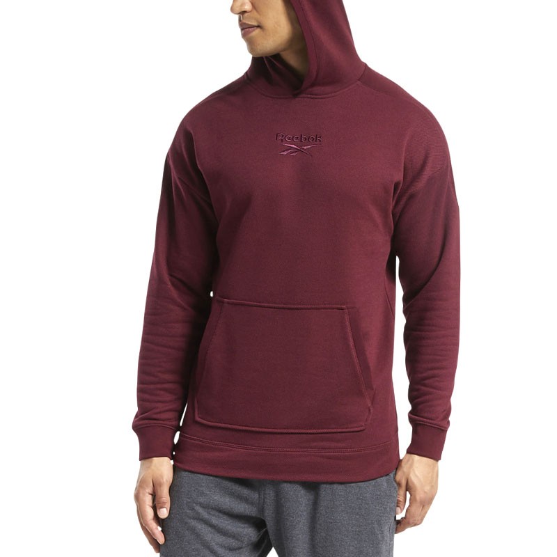 Толстовка чоловіча Reebok Training Essentials Melange бордова FU3222  — фото 2