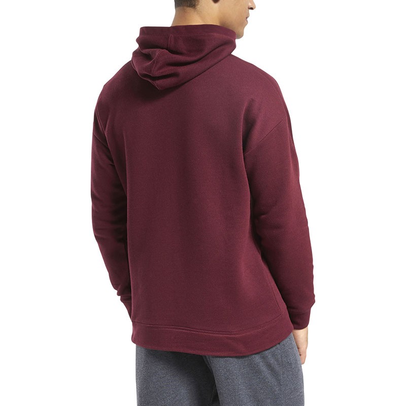 Толстовка чоловіча Reebok Training Essentials Melange бордова FU3222  — фото 3