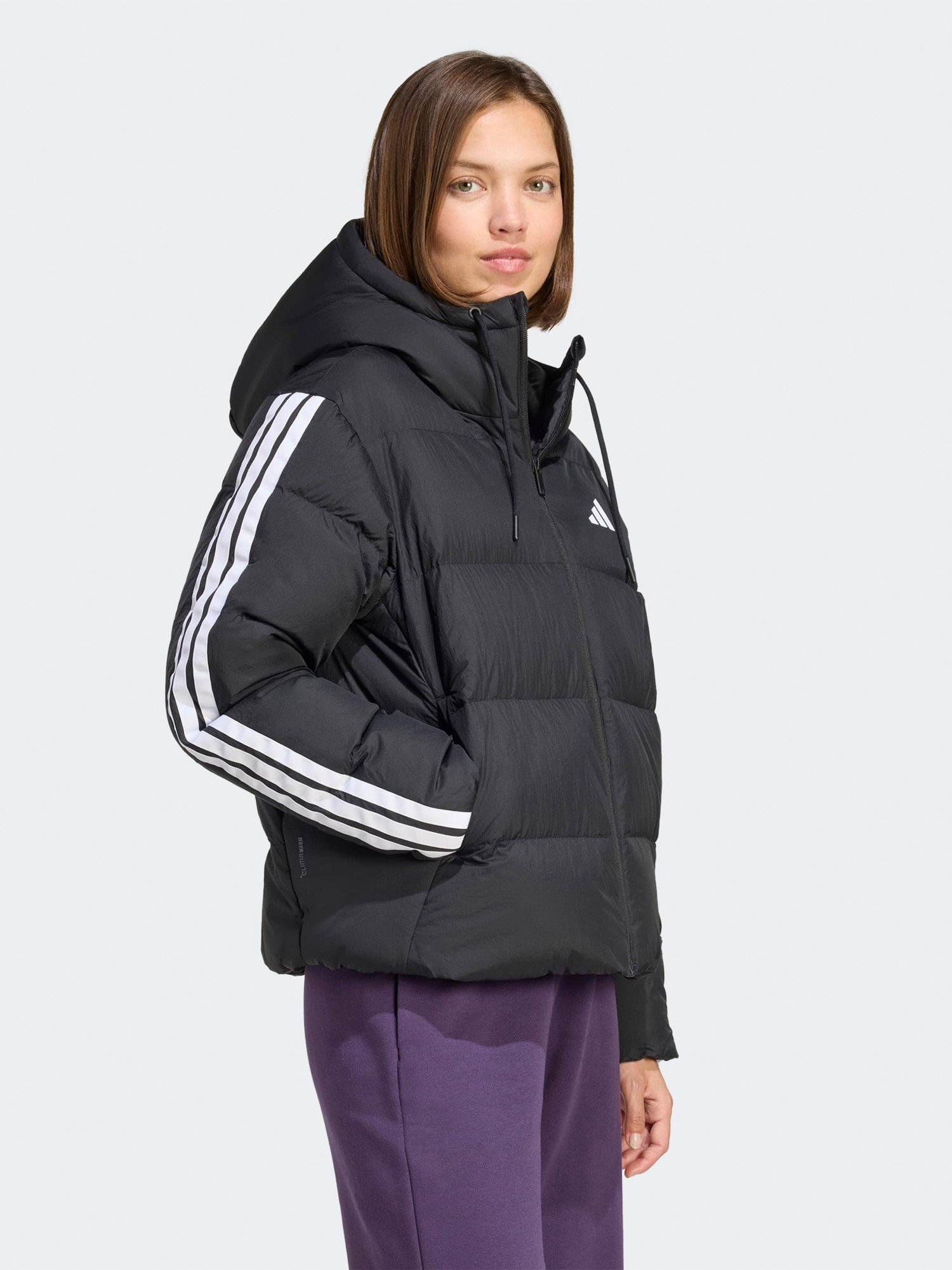 Куртка женская Adidas W ESS 3S P D HO черная JW3429 изображение 4