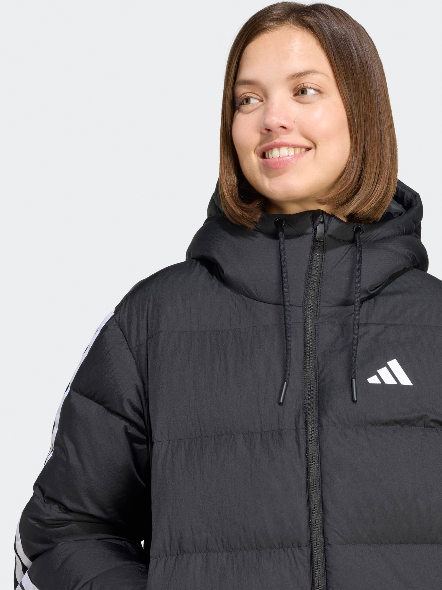 Куртка женская Adidas W ESS 3S P D HO черная JW3429 изображение 5