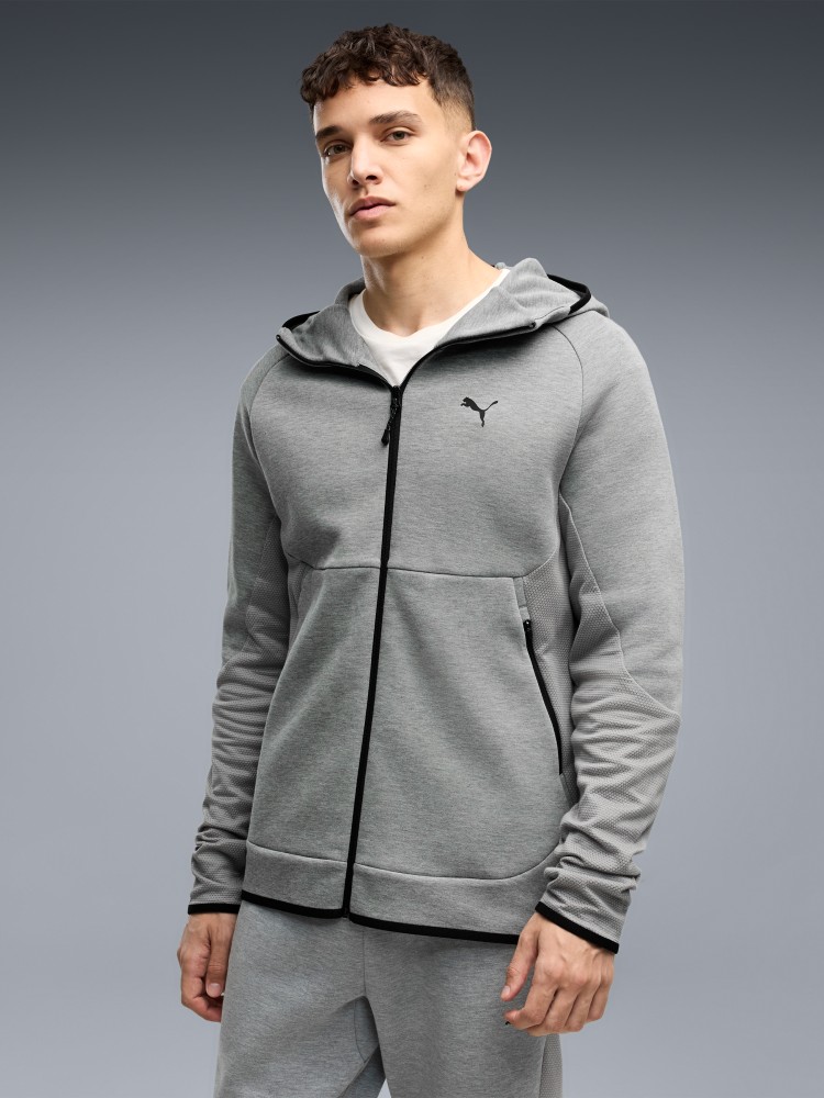 Толстовка мужская Puma TECH Slim Elevated Full-Zip Hoodie DK серая 69395103 изображение 2