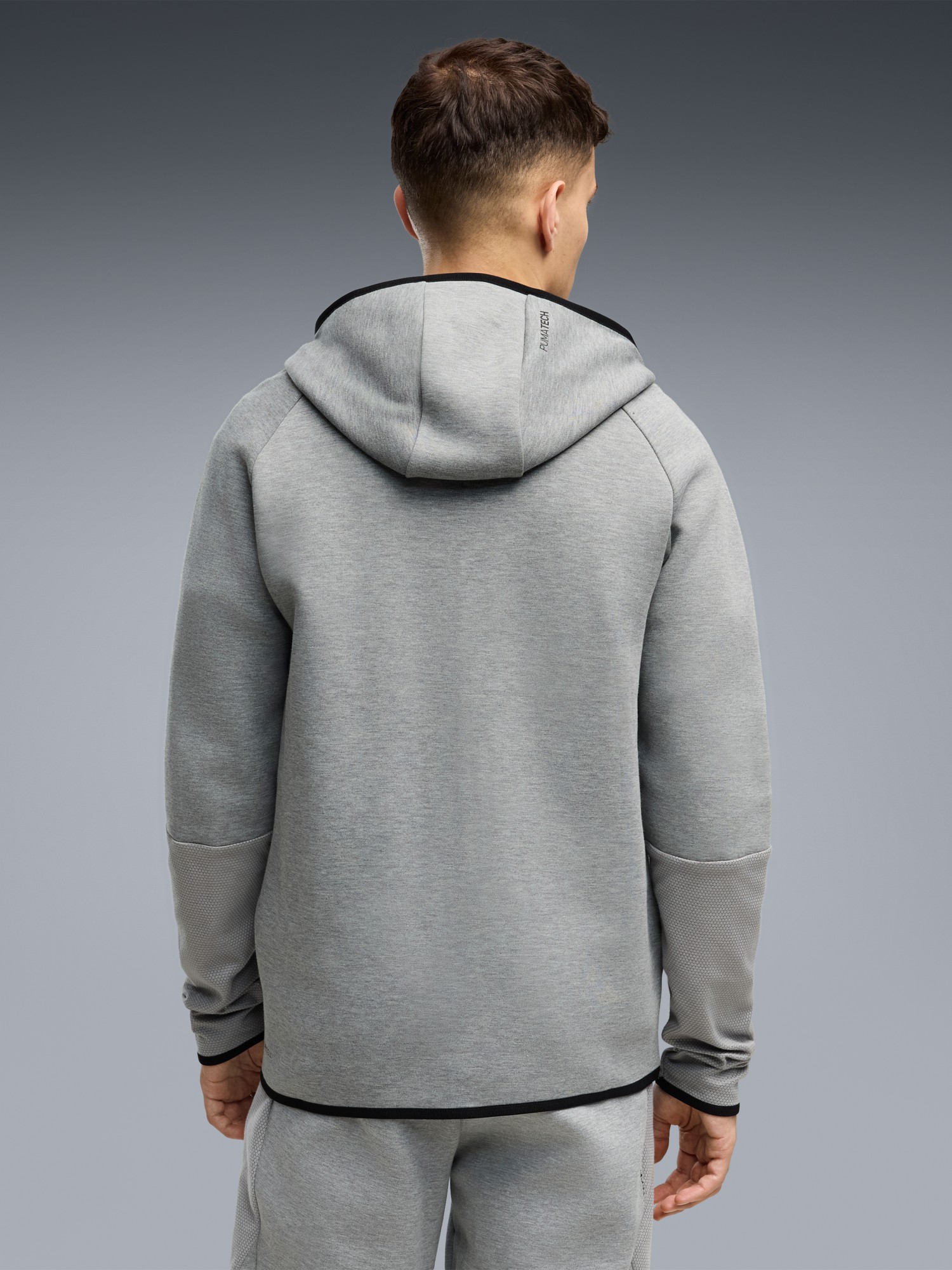 Толстовка мужская Puma TECH Slim Elevated Full-Zip Hoodie DK серая 69395103 изображение 3