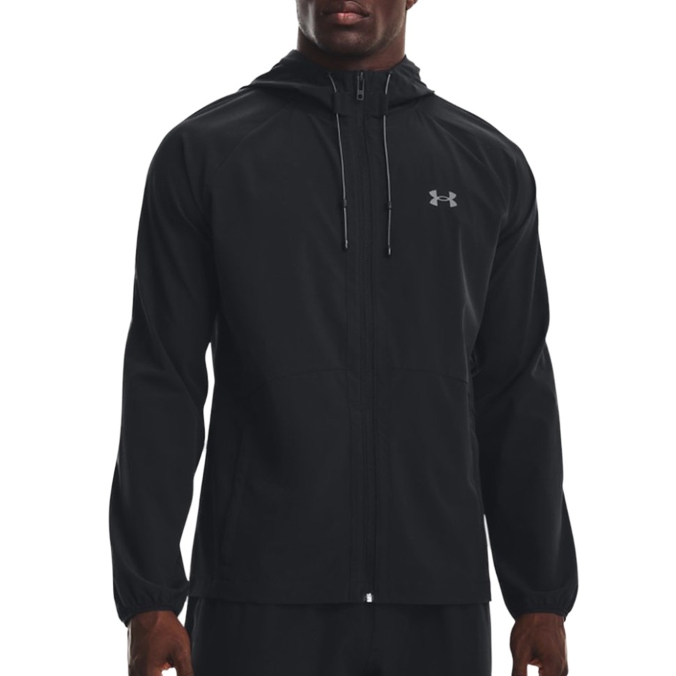 Вітровка чоловіча Under Armour UA Stretch Woven Windbreaker чорна 1377171-001 изображение 1
