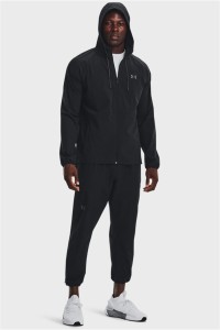 Вітровка чоловіча Under Armour UA Stretch Woven Windbreaker чорна 1377171-001 изображение 2