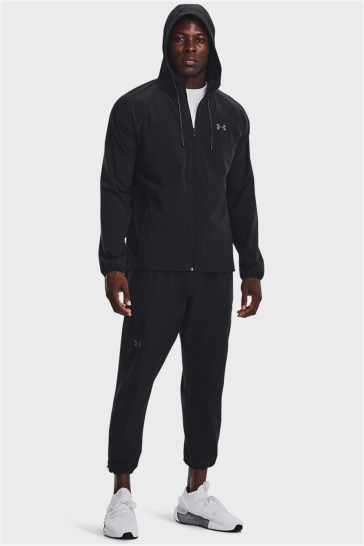 Вітровка чоловіча Under Armour UA Stretch Woven Windbreaker чорна 1377171-001 изображение 2