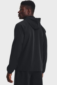 Вітровка чоловіча Under Armour UA Stretch Woven Windbreaker чорна 1377171-001 изображение 3