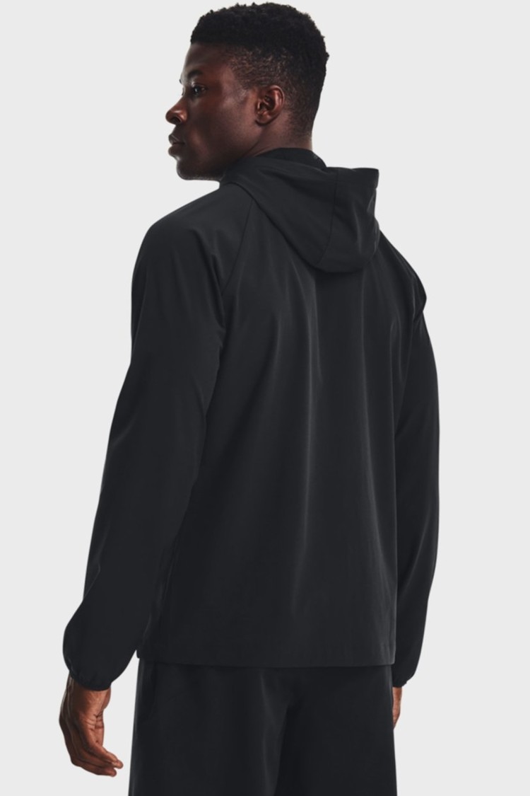 Вітровка чоловіча Under Armour UA Stretch Woven Windbreaker чорна 1377171-001 изображение 3