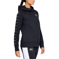Толстовка женская Under Armour RIVAL FLEECE SPORTSTYLE LC SLEEVE GRAPHIC FZ черная 1348559-001 изображение 2