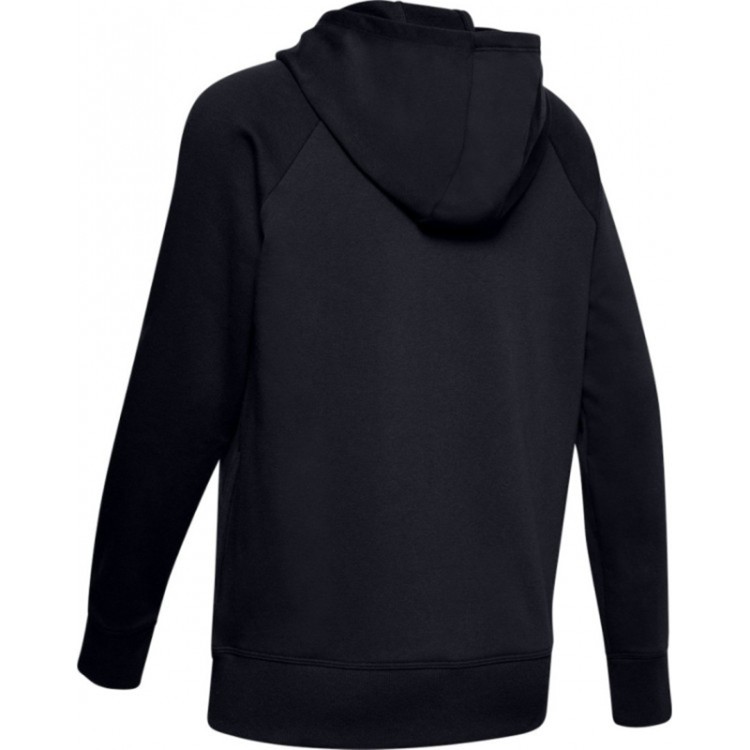 Толстовка женская Under Armour RIVAL FLEECE SPORTSTYLE LC SLEEVE GRAPHIC FZ черная 1348559-001 изображение 4