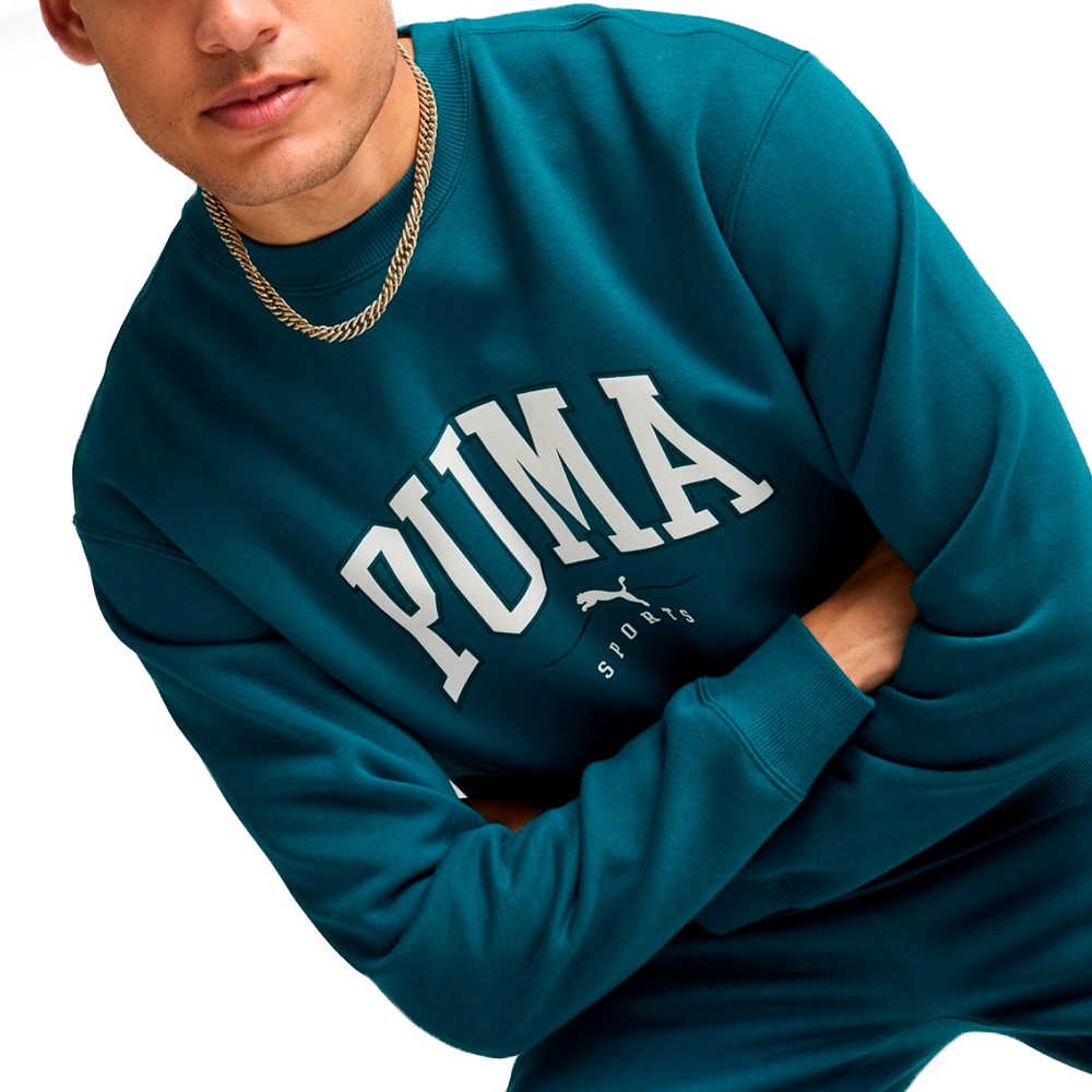 Толстовка мужская Puma PUMA SQUAD Crew FL зеленая 68179422