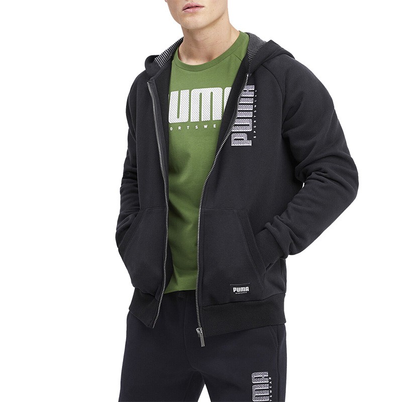 Толстовка мужская Puma Athletics FZ FL черная 58015101 изображение 3