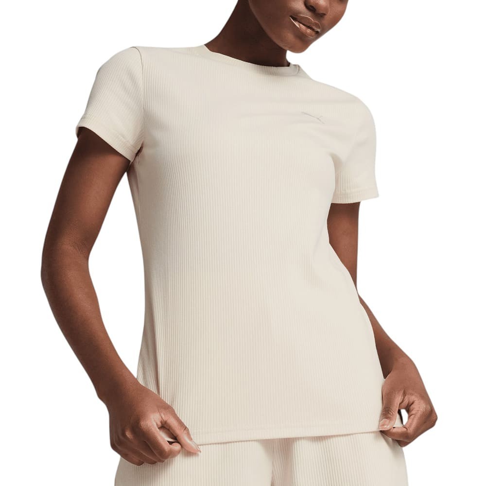 Футболка женская Puma ESS ELEVATED Tee бежевая 68502187