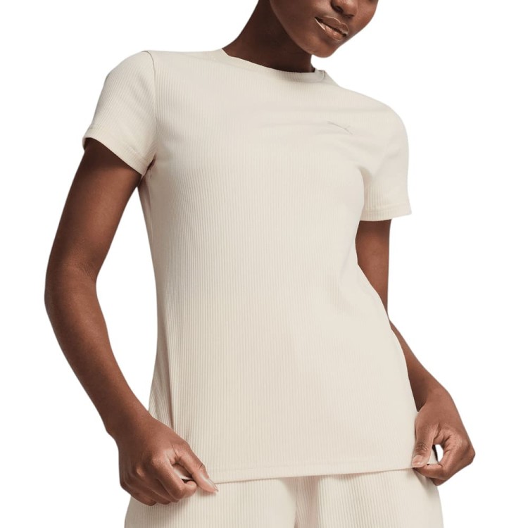 Футболка женская Puma ESS ELEVATED Tee бежевая 68502187