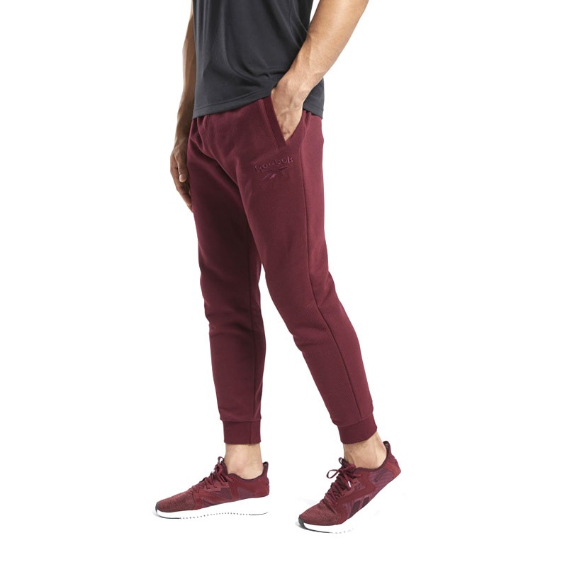 Брюки мужские Reebok Training Essentials Melange бордовые FU3234 — фото 3 — Sport City Брюки мужские Reebok Training Essentials Melange бордовые FU3234 — фото 3