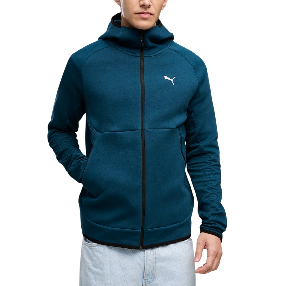 Толстовка чоловіча Puma TECH Slim Elevated Full-Zip Hoodie DK зелена 69395136