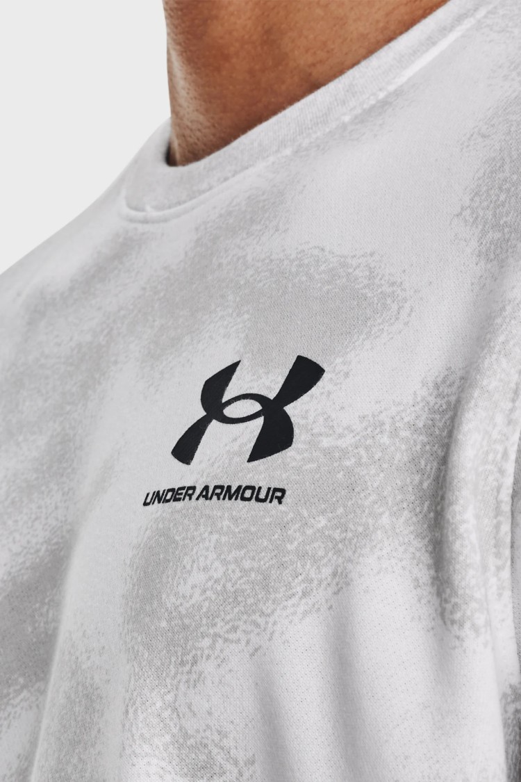 Толстовка чоловіча Under Armour UA Rival Terry Nov Crew біла 1377186-100 изображение 4