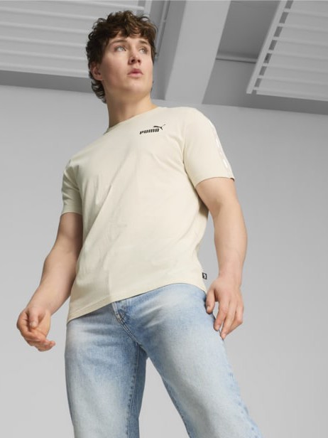 Футболка мужская Puma ESS+ Tape Tee молочная 84738287 изображение 2