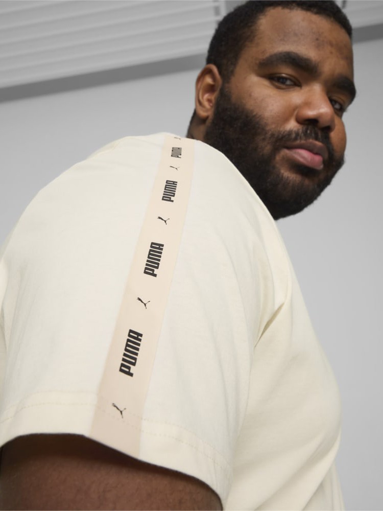 Футболка мужская Puma ESS+ Tape Tee молочная 84738287 изображение 5