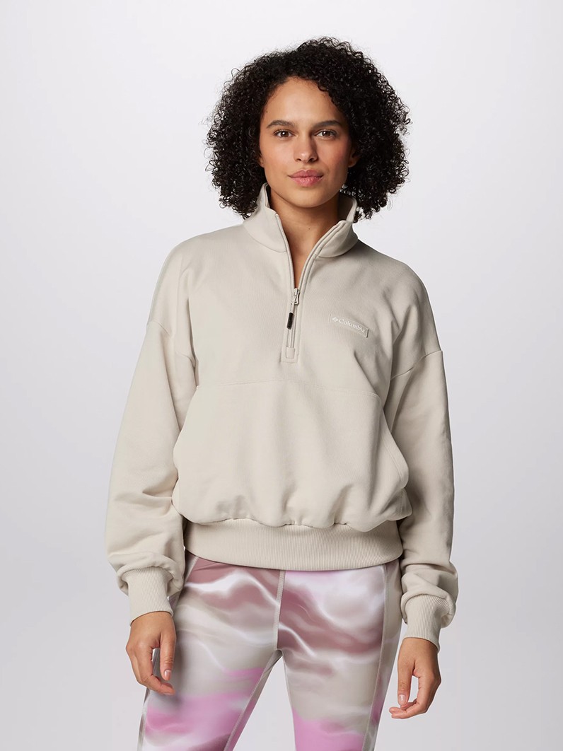 Толстовка жіноча Columbia MARBLE CANYON™ FRENCH TERRY QUARTER ZIP бежева 2073651-278 — фото 2 — Sport City Толстовка жіноча Columbia MARBLE CANYON™ FRENCH TERRY QUARTER ZIP бежева 2073651-278 — фото 2
