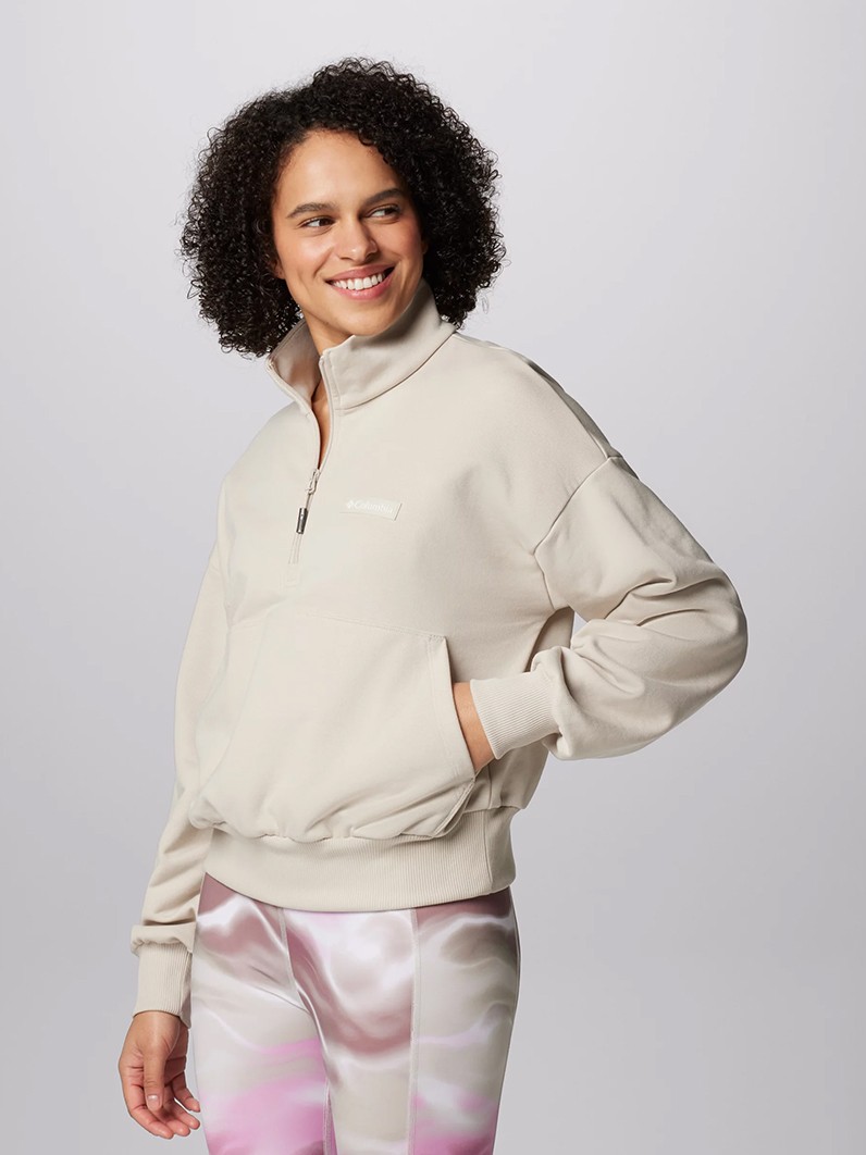 Толстовка женская Columbia MARBLE CANYON™ FRENCH TERRY QUARTER ZIP бежевая 2073651-278 изображение 5