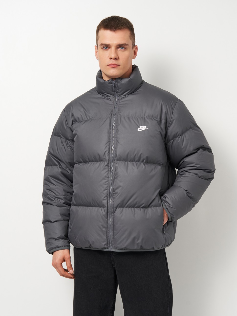 Куртка мужская Nike M SF CLUB PUFFER JACKET 550 серая IB2975-068 — фото 2